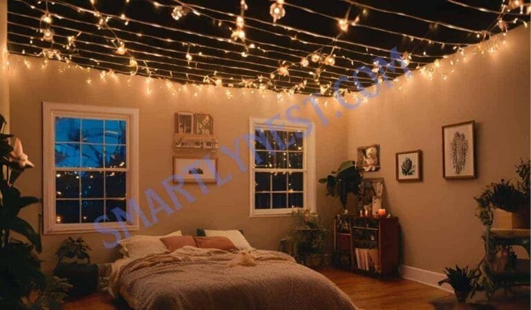 How to Hang Fairy Lights from Ceiling