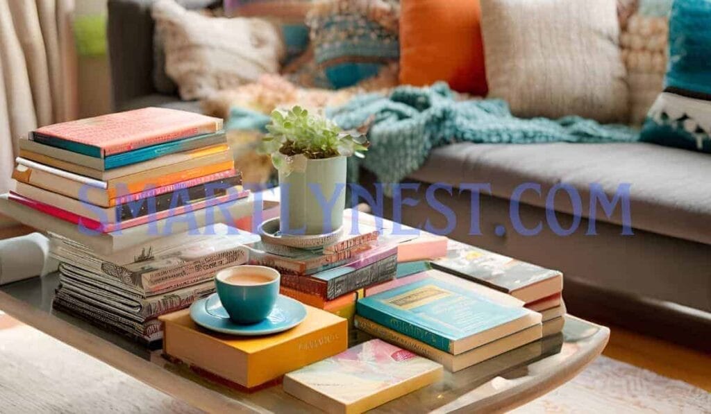 decorate coffee table with books