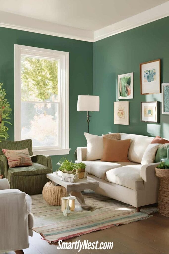 Benjamin Moore Narragansett Green Living Room