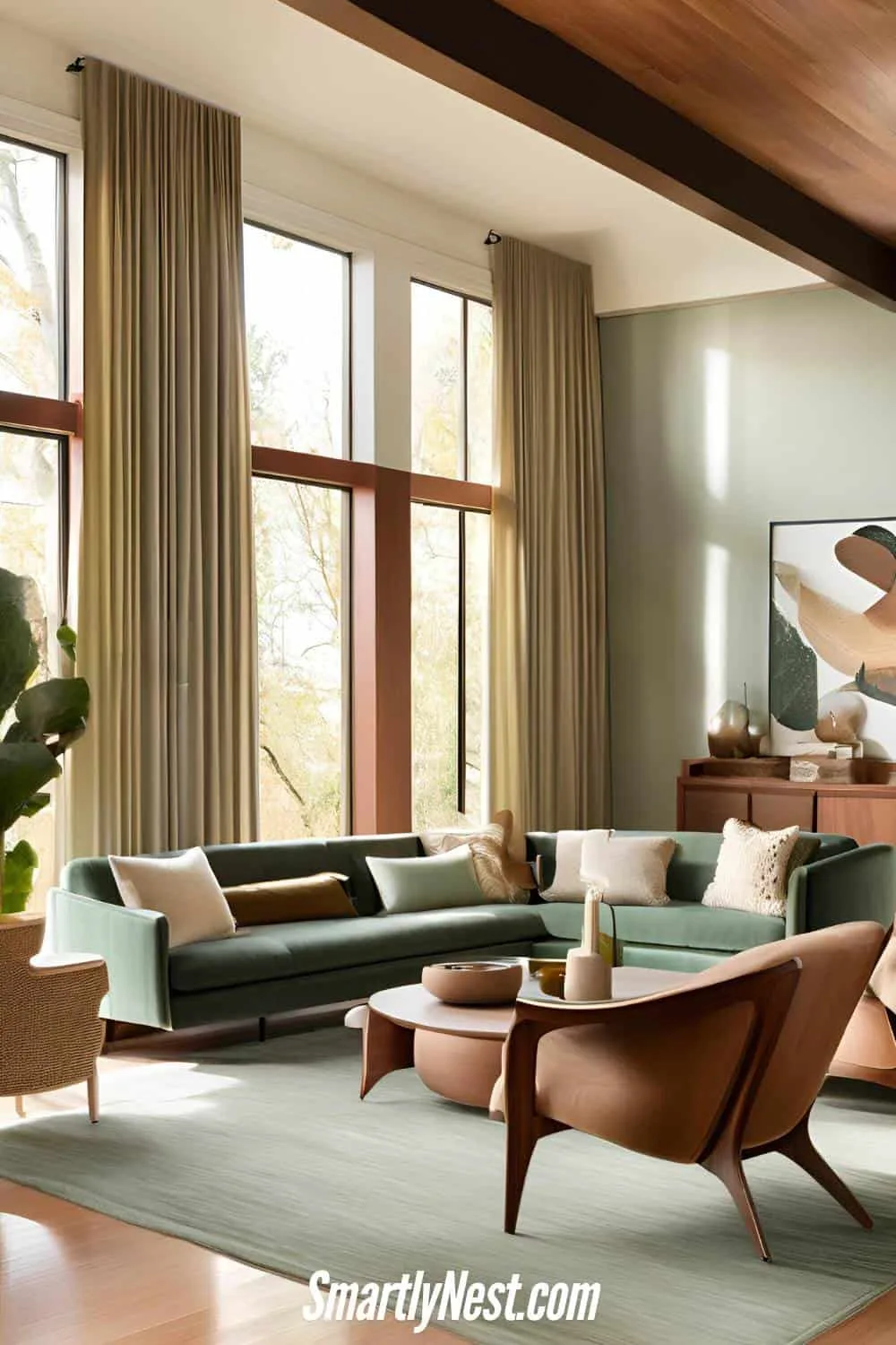 Dark Sage and Walnut Organic Modern