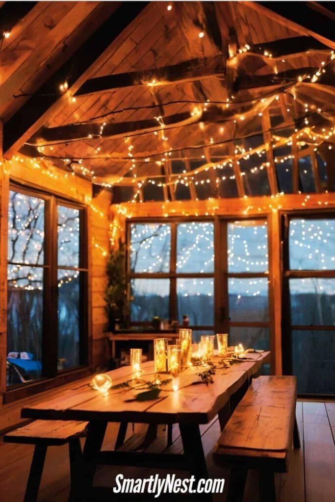 Hang Fairy Lights from the Ceiling