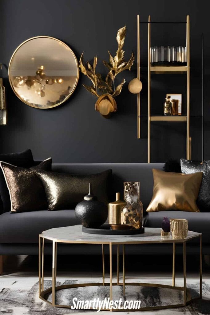 Mix Dark and Metallic Accents