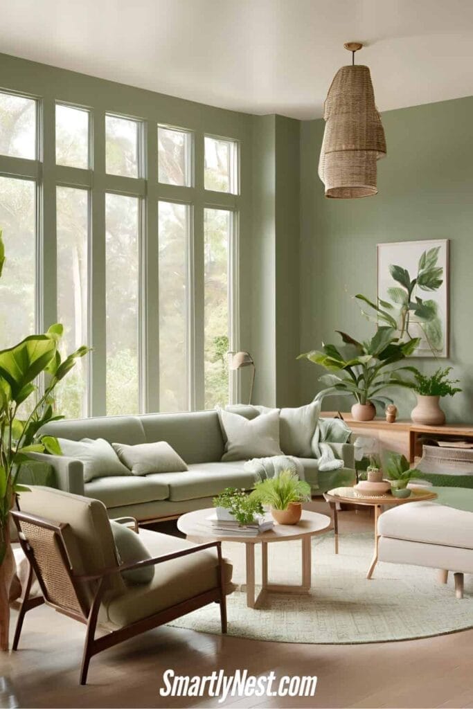 Sherwin-Williams Evergreen Fog Living Room