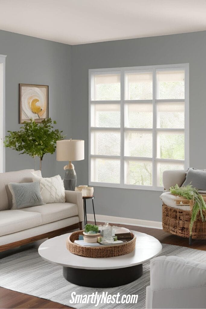 Sherwin-Williams Foggy Day Living Room