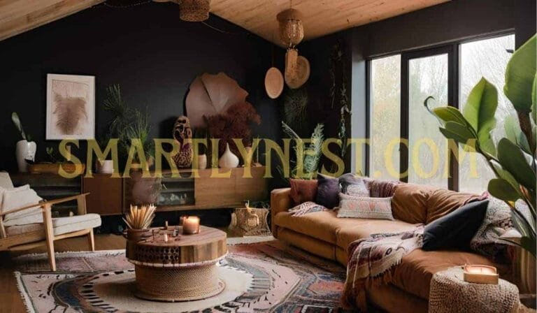 dark boho living room ideas
