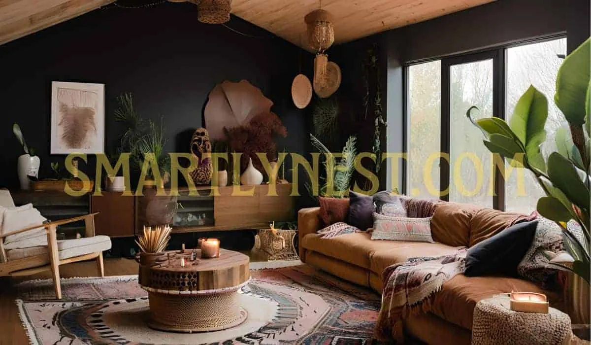 dark boho living room ideas