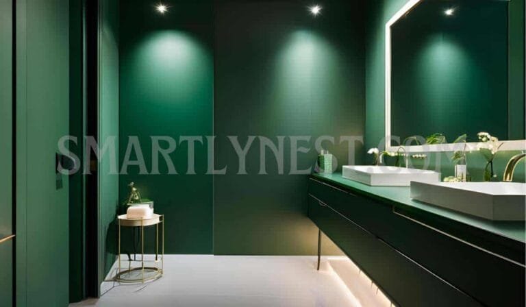 Bold Dark Green Bathroom