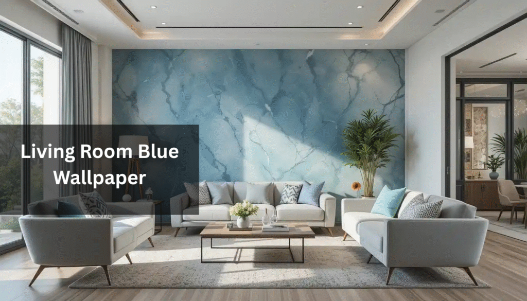 Living Room Blue Wallpaper